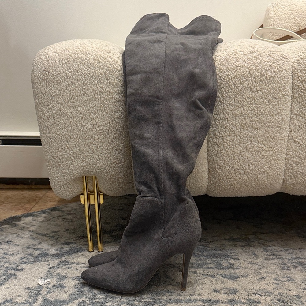 Charles David Dark Gray Over the Knee Boots